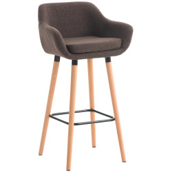 Tabouret de bar en tissu Grant brun