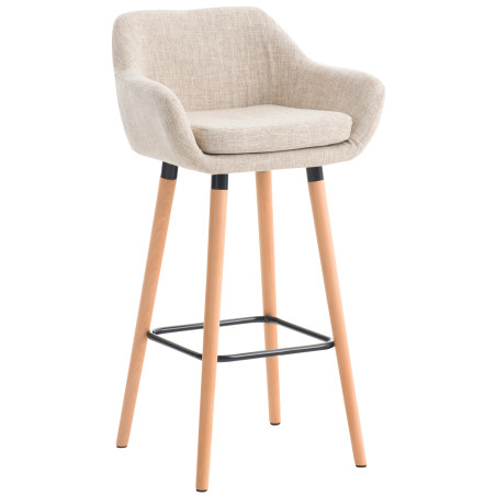 Tabouret de bar en tissu Grant crème