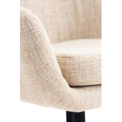 Tabouret de bar en tissu Grant crème