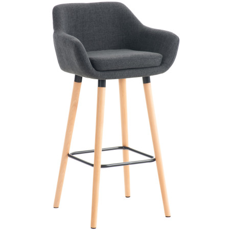 Tabouret de bar Grant en tissu gris foncé
