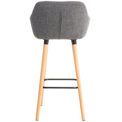 Tabouret de bar Grant en tissu gris clair