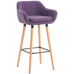 Tabouret de bar en tissu Grant violet