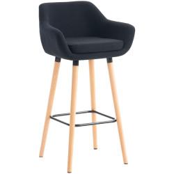 Tabouret de bar en tissu Grant noir