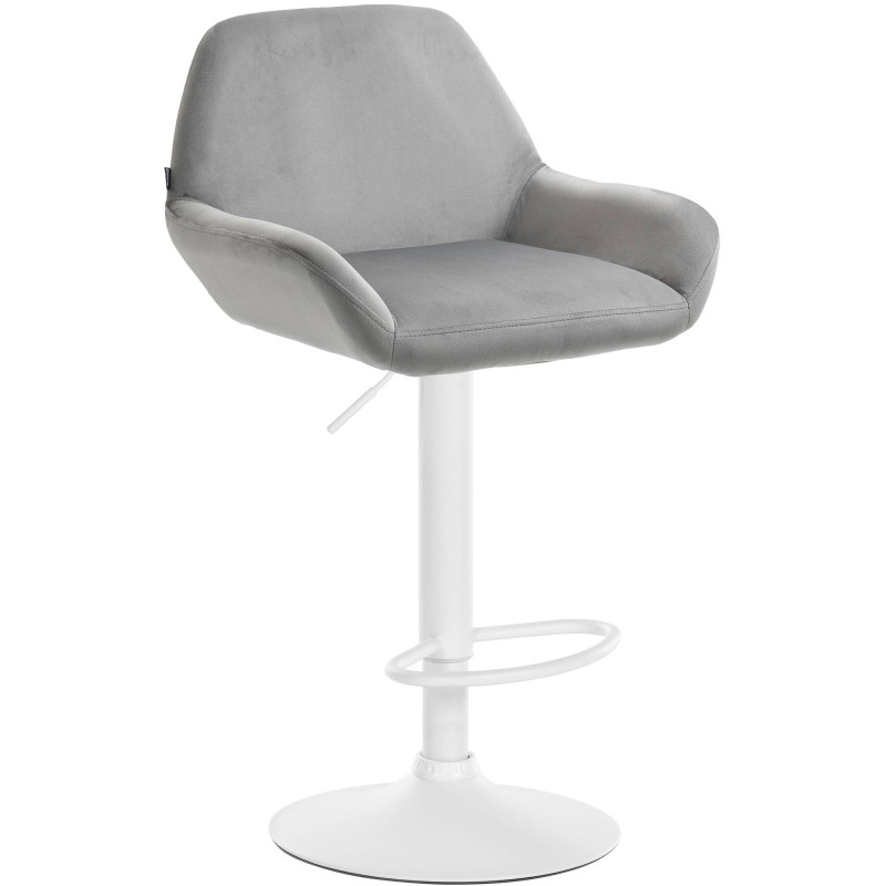 Tabouret de bar Braga velours gris