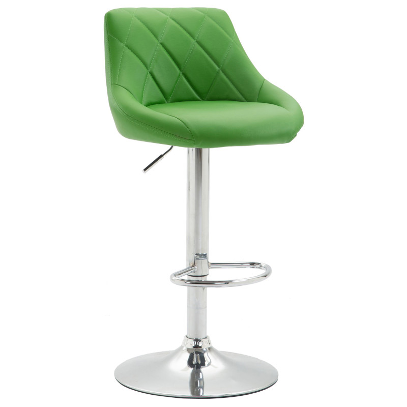 Tabouret de bar Lazio similicuir vert chrome