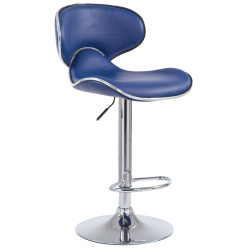 Tabouret de bar Las Vegas V2 chrome bleu