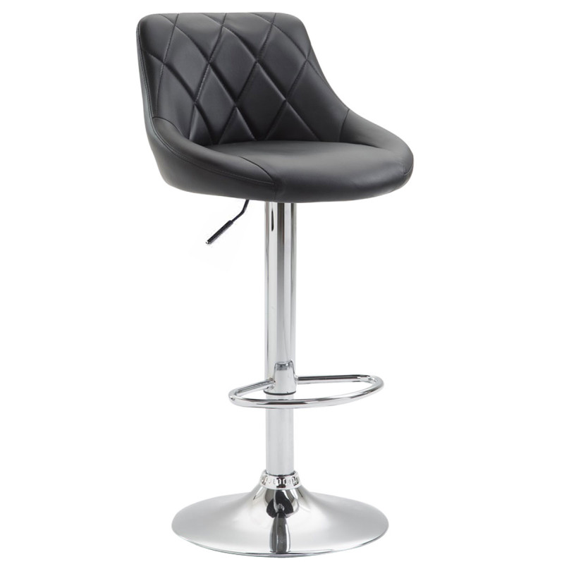 Tabouret de bar Lazio similicuir chrome noir