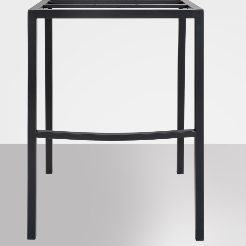 Tabouret de bar en velours Damaso B avec structure à 4 pieds gris