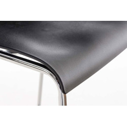 Tabouret de bar chromé Hoover avec cadre noir à 4 pieds