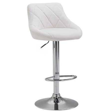 Tabouret de bar Lazio similicuir chromé blanc