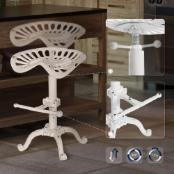 Tabouret de bar Butch blanc antique