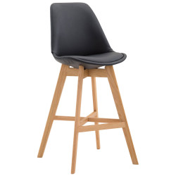 Tabouret de bar Cannes simili cuir Natura noir