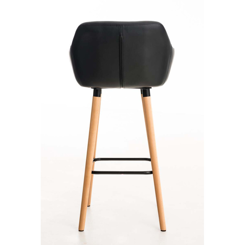 Tabouret de bar Grant simili cuir noir