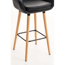 Tabouret de bar Grant simili cuir noir