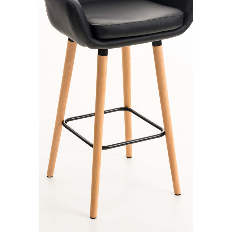Tabouret de bar Grant simili cuir noir