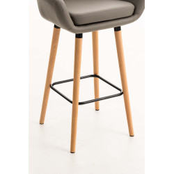 Tabouret de bar Grant simili cuir taupe