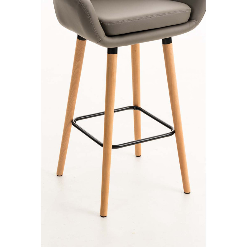 Tabouret de bar Grant simili cuir taupe