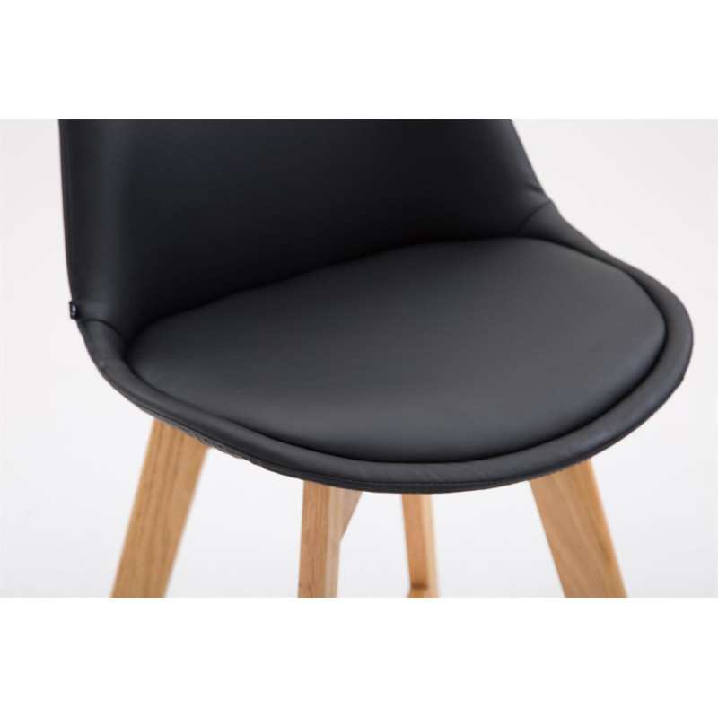 Tabouret de bar Cannes simili cuir Natura noir