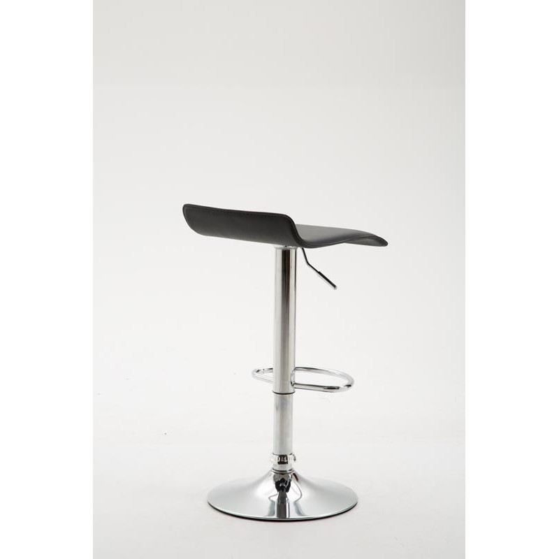 Tabouret de bar Dyn V2 en cuir synthétique chromé noir