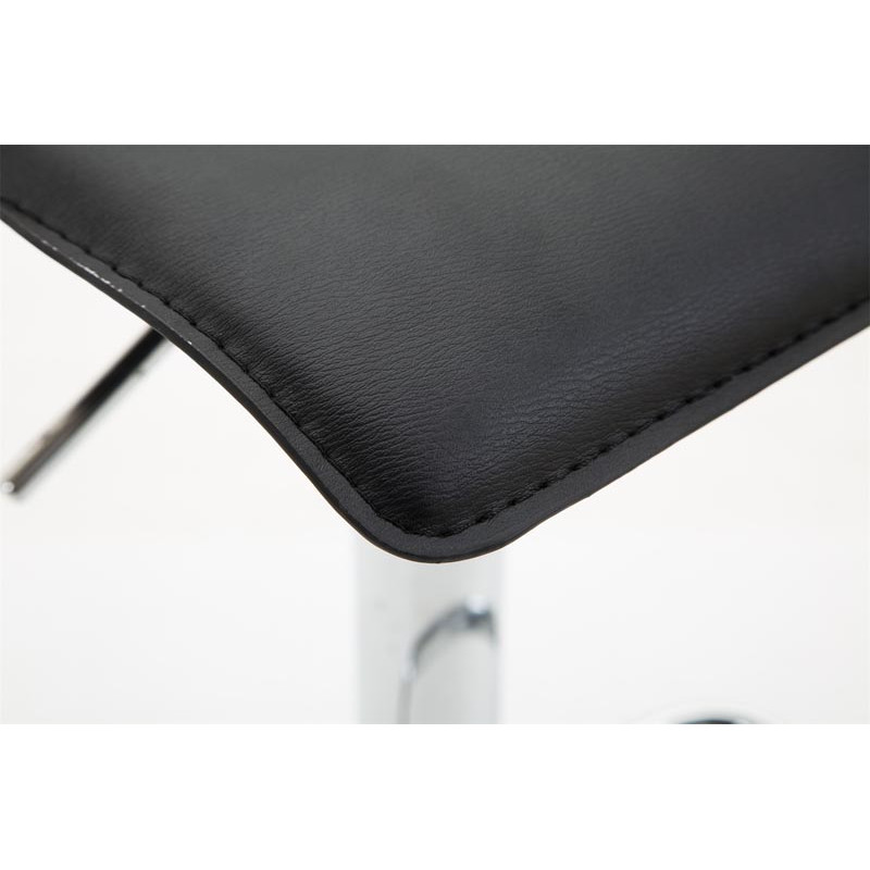 Tabouret de bar Dyn V2 en cuir synthétique chromé noir