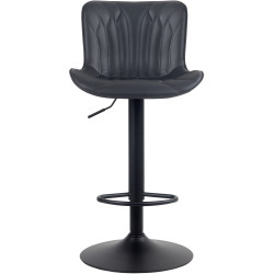 Tabouret de bar Linus en cuir artificiel noir