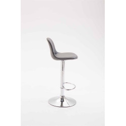 Tabouret de bar Kiel entièrement rembourré en similicuir gris