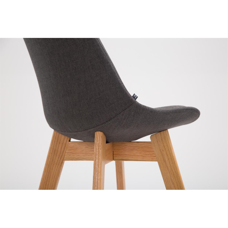 Sgabello METZ in tessuto grigio scuro,natura