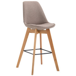 Tabouret de bar Metz en tissu Natura taupe