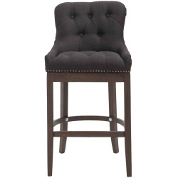 Tabouret de bar Lakewood en tissu noir antique