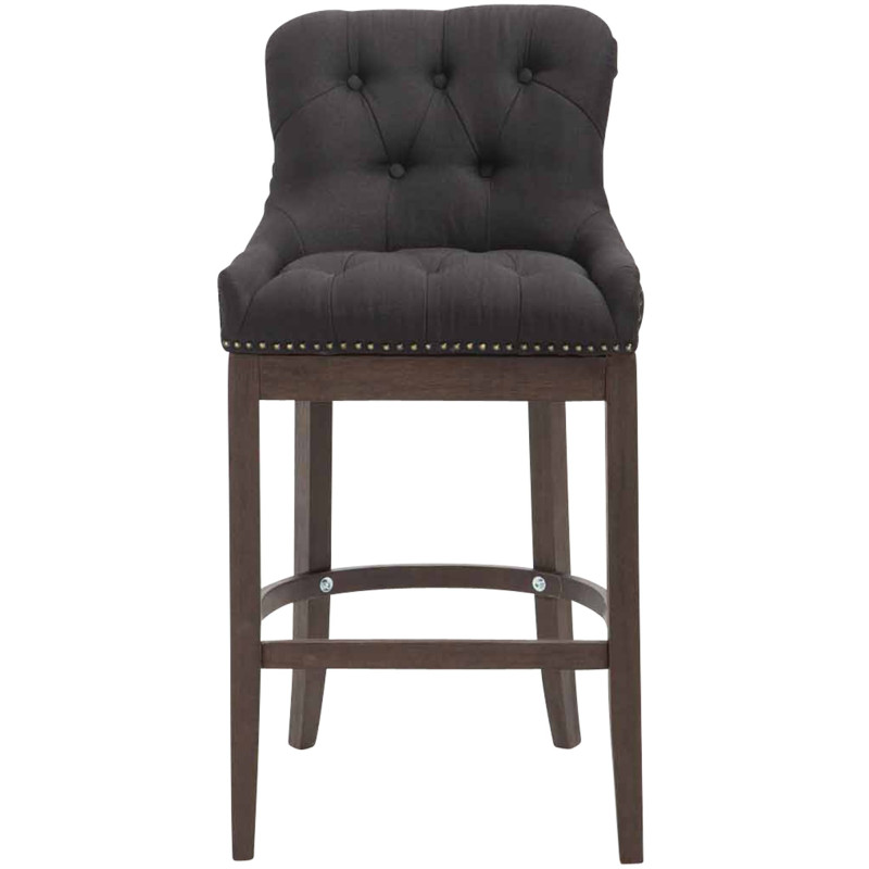 Tabouret de bar Lakewood en tissu noir antique
