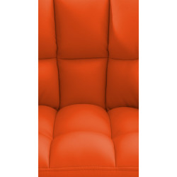 Tabouret de bar Damaso avec structure à 4 pieds blanc orange