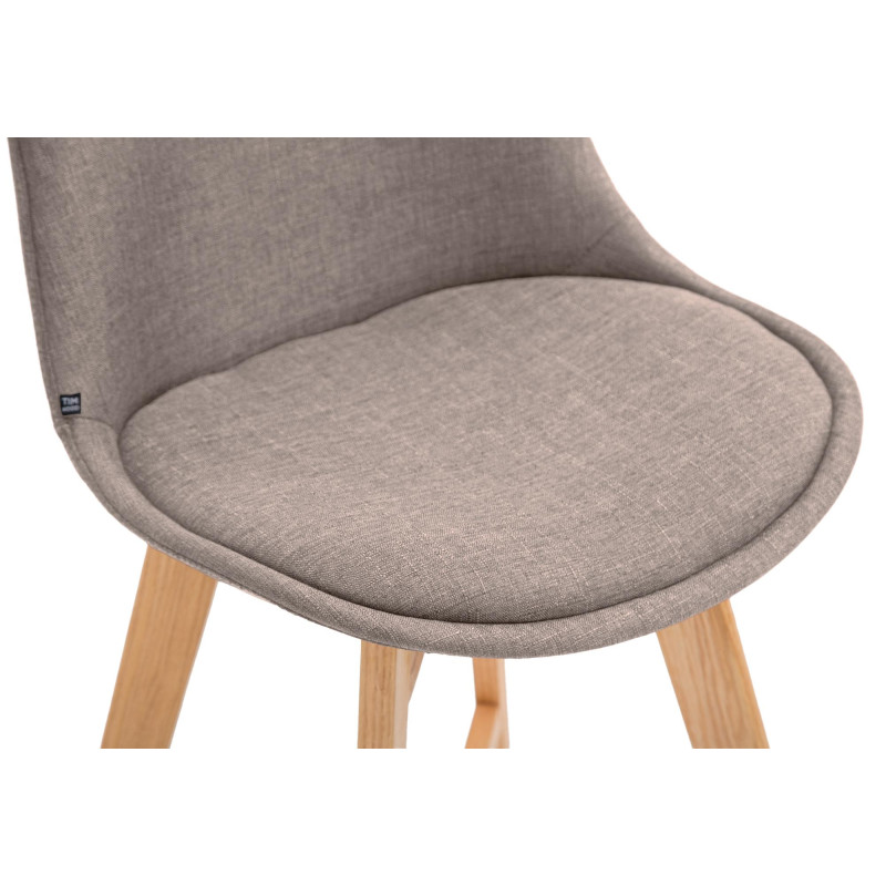 Taburete Cannes en Tela Gris topo,Natural