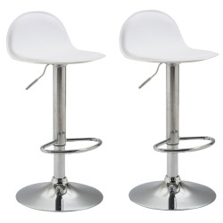Lot de 2 tabourets de bar Lana V2 chrome blanc