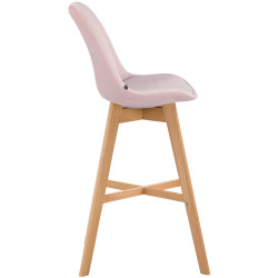 Tabouret de bar Cannes velours rose nature