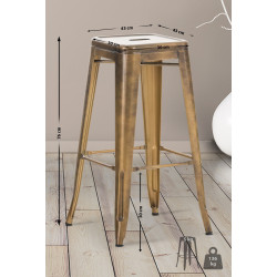 Tabouret de bar Joshua V2 doré