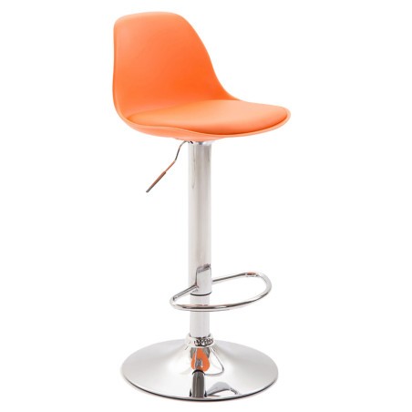 Tabouret de bar Kiel, similicuir orange