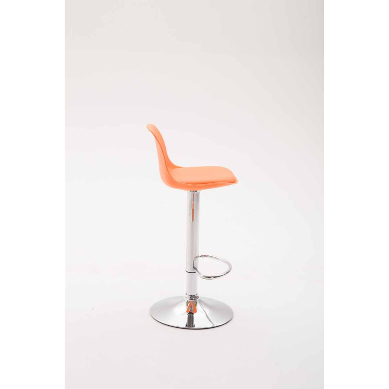 Tabouret de bar Kiel, similicuir orange