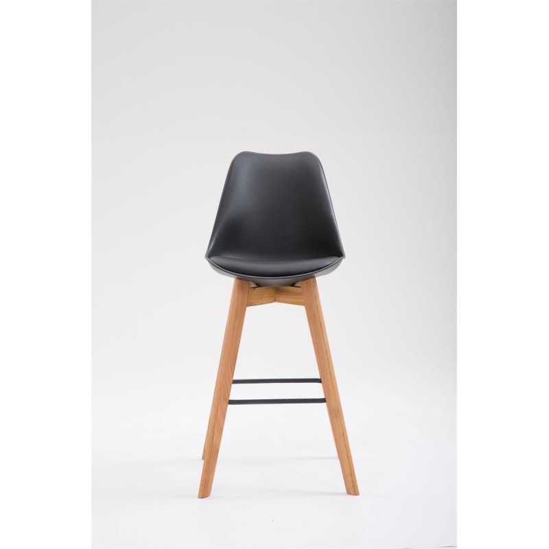 Taburete Metz con Estructura de Plбstico Natural,Negro