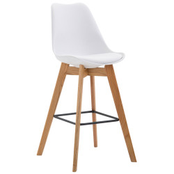 Taburete Metz con Estructura de Plбstico Natural,Blanco