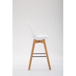 Taburete Metz con Estructura de Plбstico Natural,Blanco