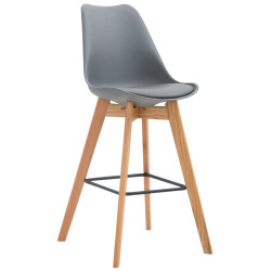 Taburete Metz con Estructura de Plбstico Natural,Gris