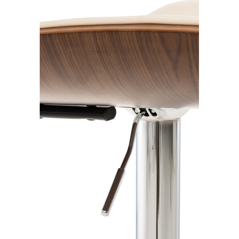 Tabouret de bar Sarnia, similicuir, noyer/crème