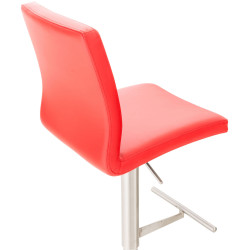 Tabouret de bar Cadiz, similicuir, acier inoxydable, rouge