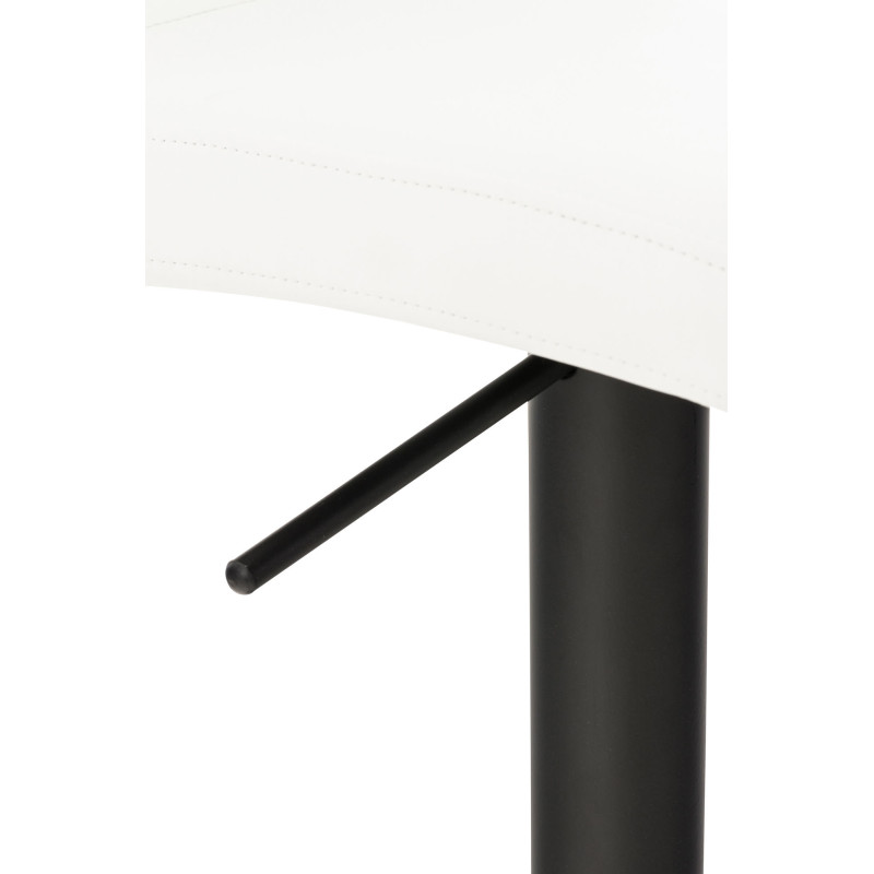 Tabouret de bar Cadiz, noir et blanc, simili cuir