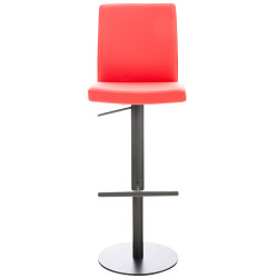Tabouret de bar Cadiz simili cuir noir rouge