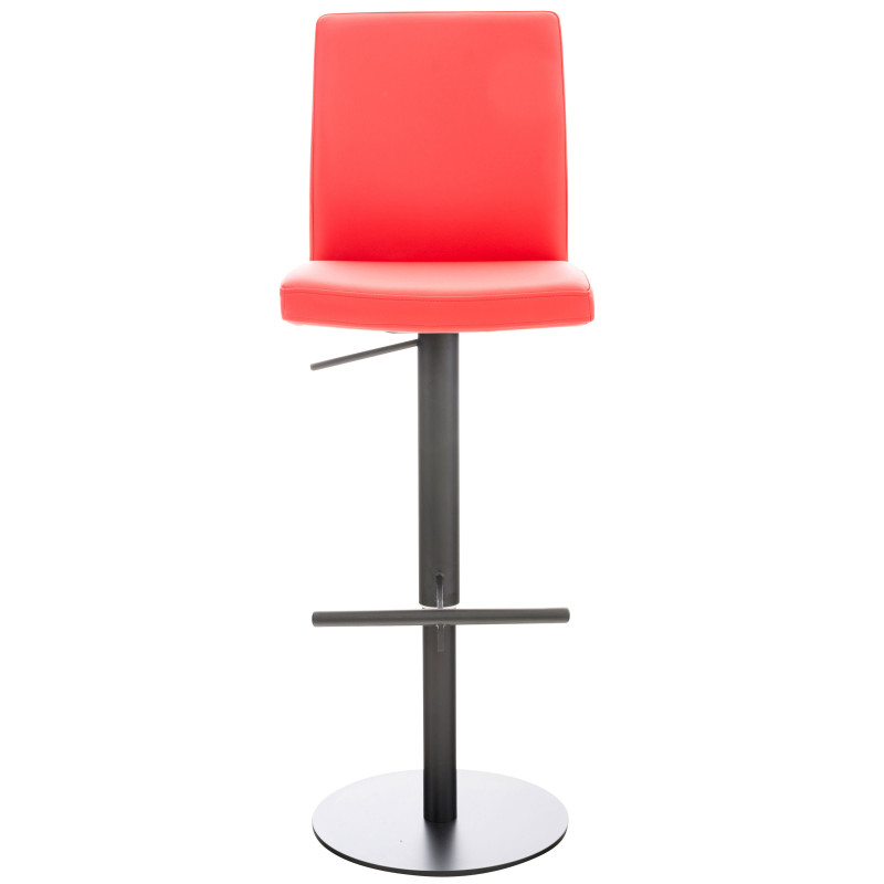 Tabouret de bar Cadiz simili cuir noir rouge