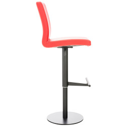 Tabouret de bar Cadiz simili cuir noir rouge
