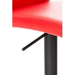 Tabouret de bar Cadiz simili cuir noir rouge