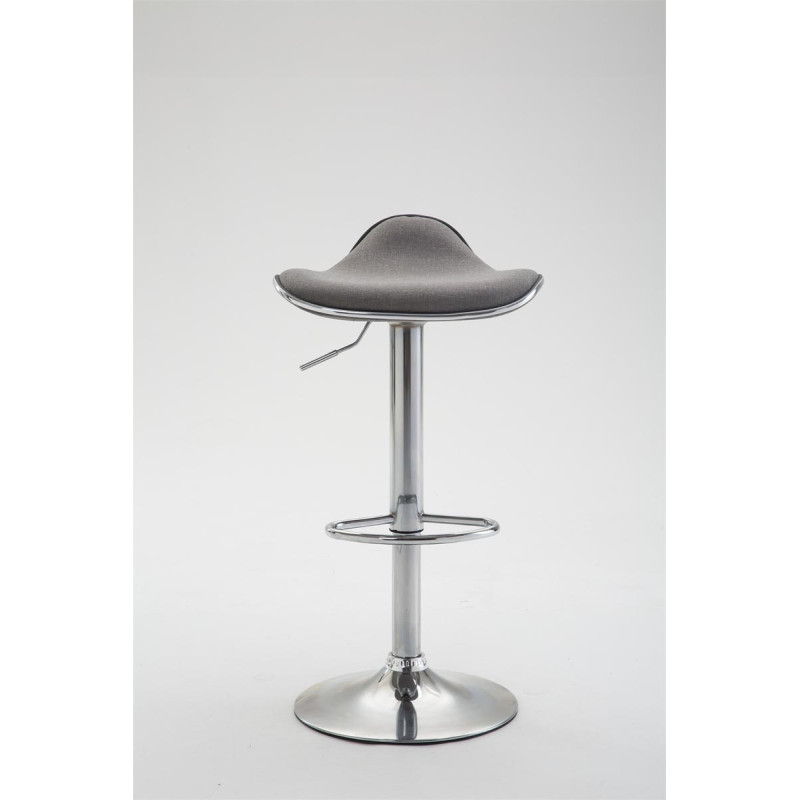 Tabouret de bar Shanghai tissu chromé gris clair