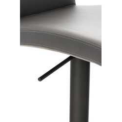 Tabouret de bar Cadiz, simili cuir noir/gris